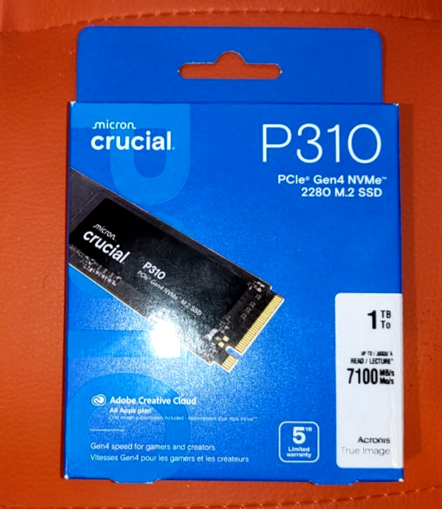 New Sealed Crucial 1TB P310 PCIe 4.0 x4 M.2 Internal NVMe SSD