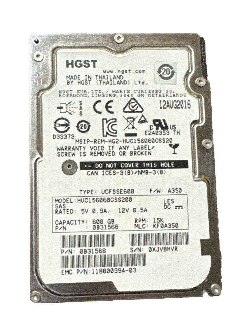 EMC 118000394-03 600GB 15k SAS 2.5