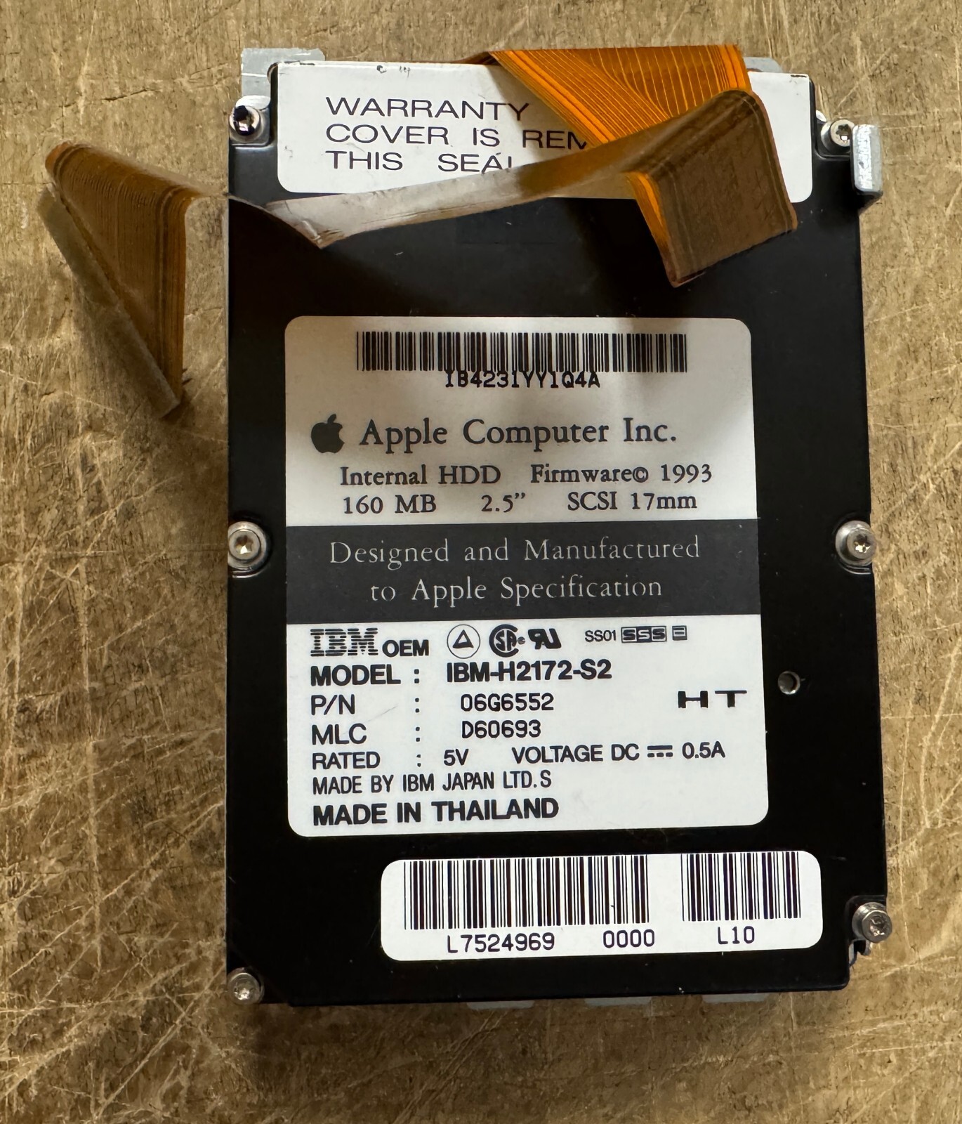 Apple IBM OEM 160MB Internal Hard Drive for PowerBook 500 Series