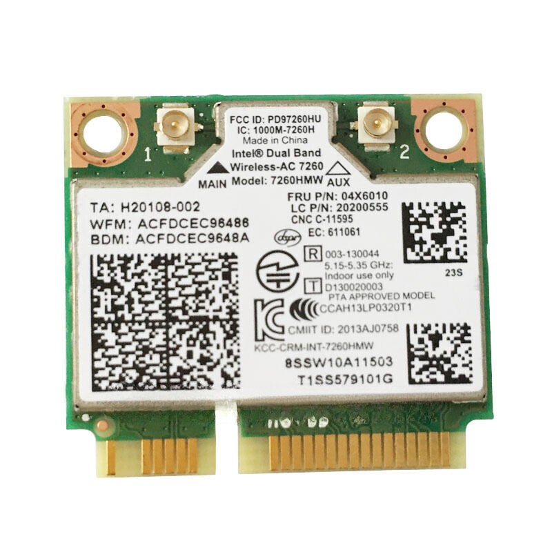 Intel Wireles ac 7260 Mini Pcie wifi Card Bluetooth 4.0 04X6010 04W3814 04X6090