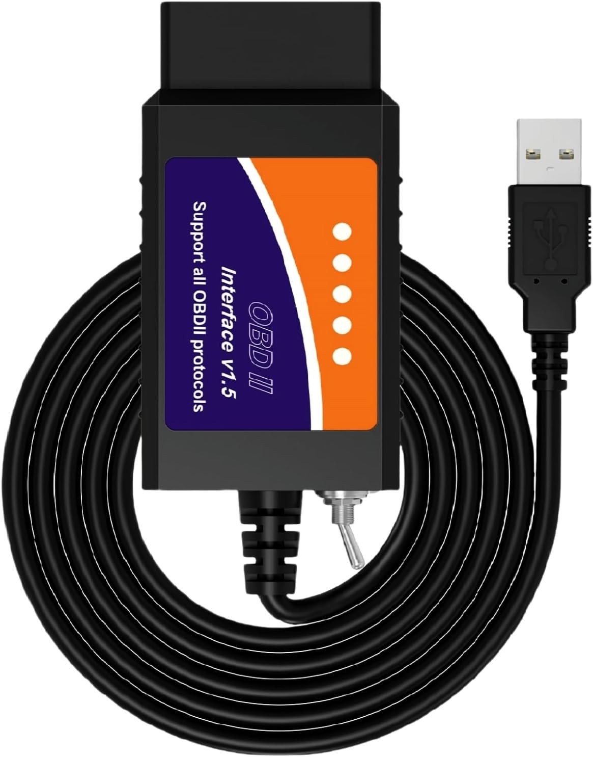 ELM327 OBD2 USB Adapter Windows Scanner MS CAN HS CAN Diagnostic Tool
