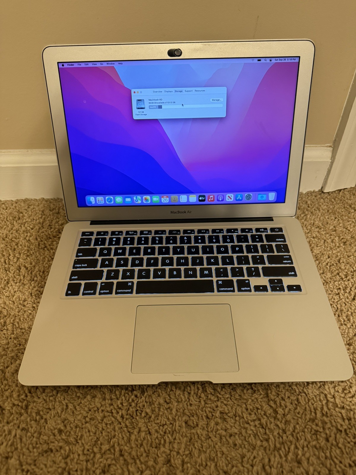 Apple MacBook Air 13" A1466 2015 Intel i5 1.60GHz 8GB RAM 128GB SSD