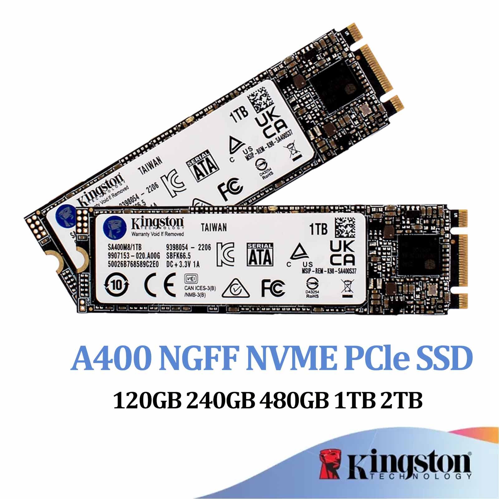 Kingston SSD A400 NGFF 1TB 2TB 480GB 2.5 Inch NVME PCle Solid State Drive PC Lot