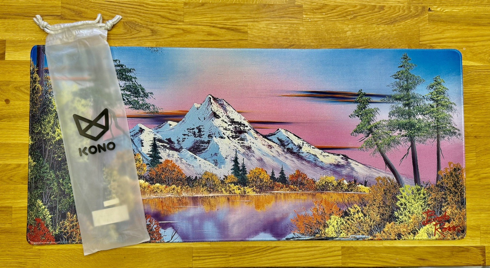 Bob Ross Desk mats Reflections S02 E06 KonoLarge Mousepad Computer Pad