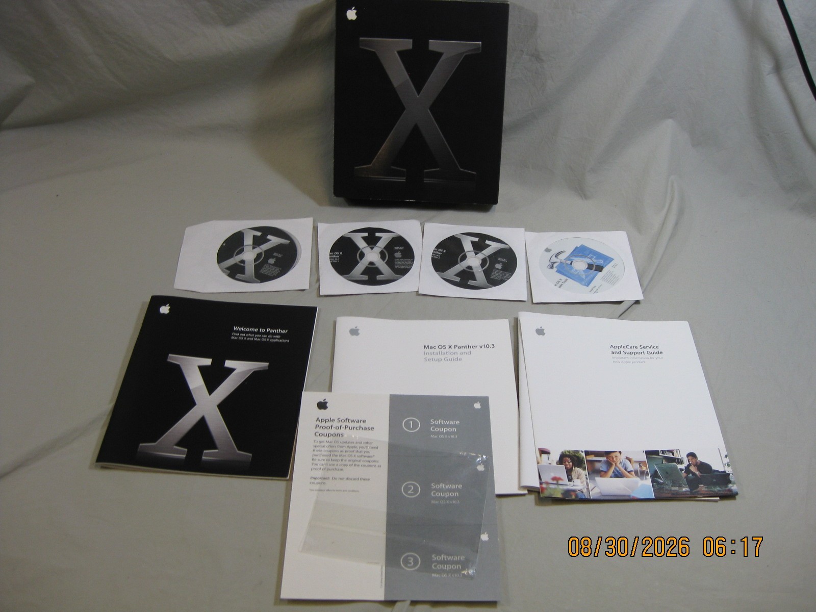 Macintosh MAC OS X 10 Panther Software Discs Operating System original box 10.3