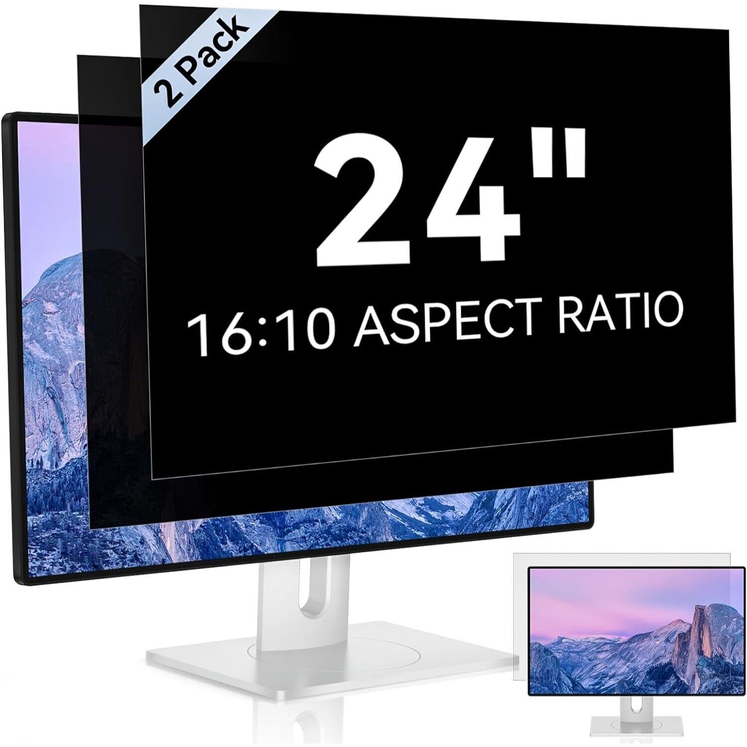 [2 Pack] 24 Inch Computer Privacy Screen for 16:10 Aspect Ratio Widescreen Monit