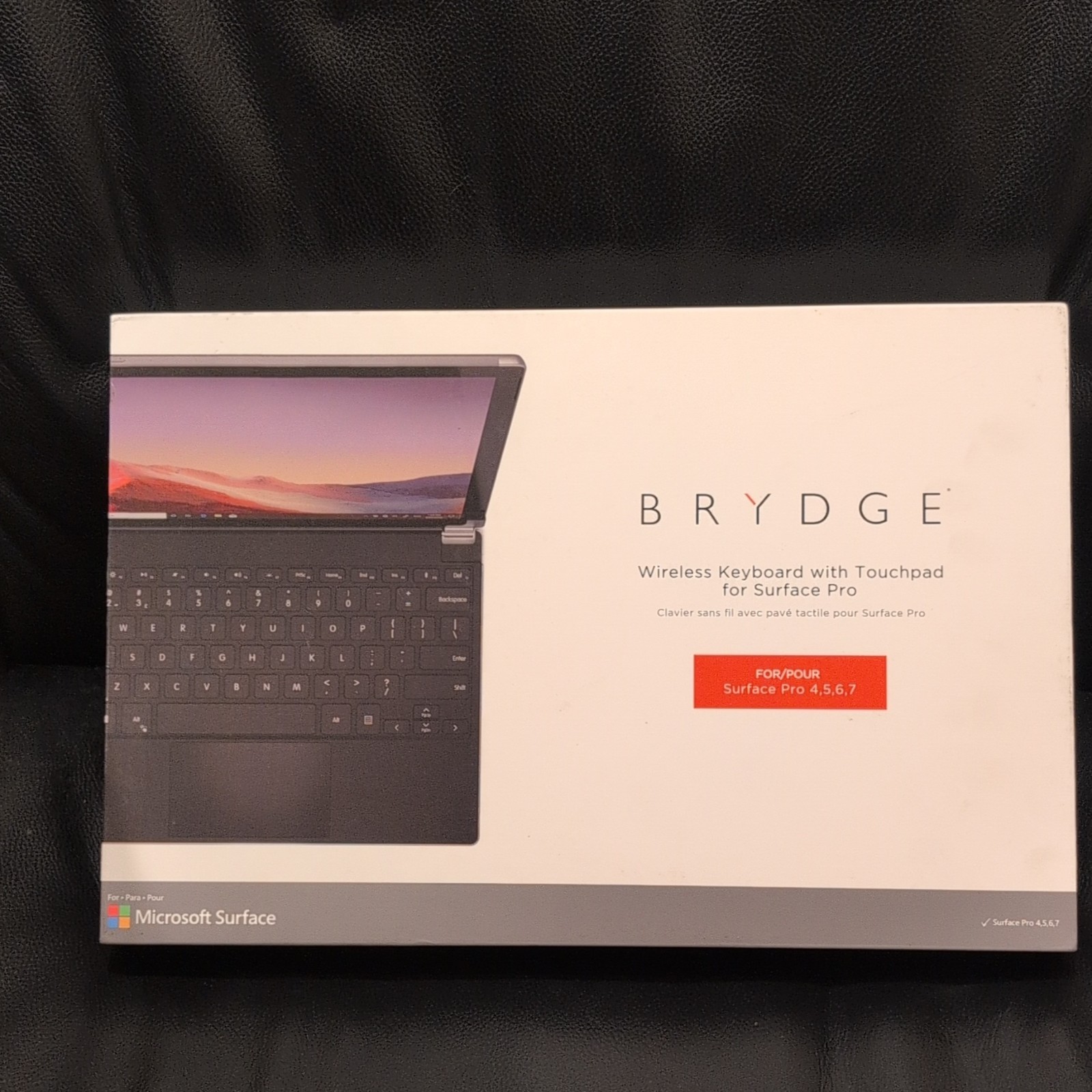 Brydge 12.3 Pro+ Bluetooth Keyboard Dock Backlit Touchpad Black Surface Pro 4-7