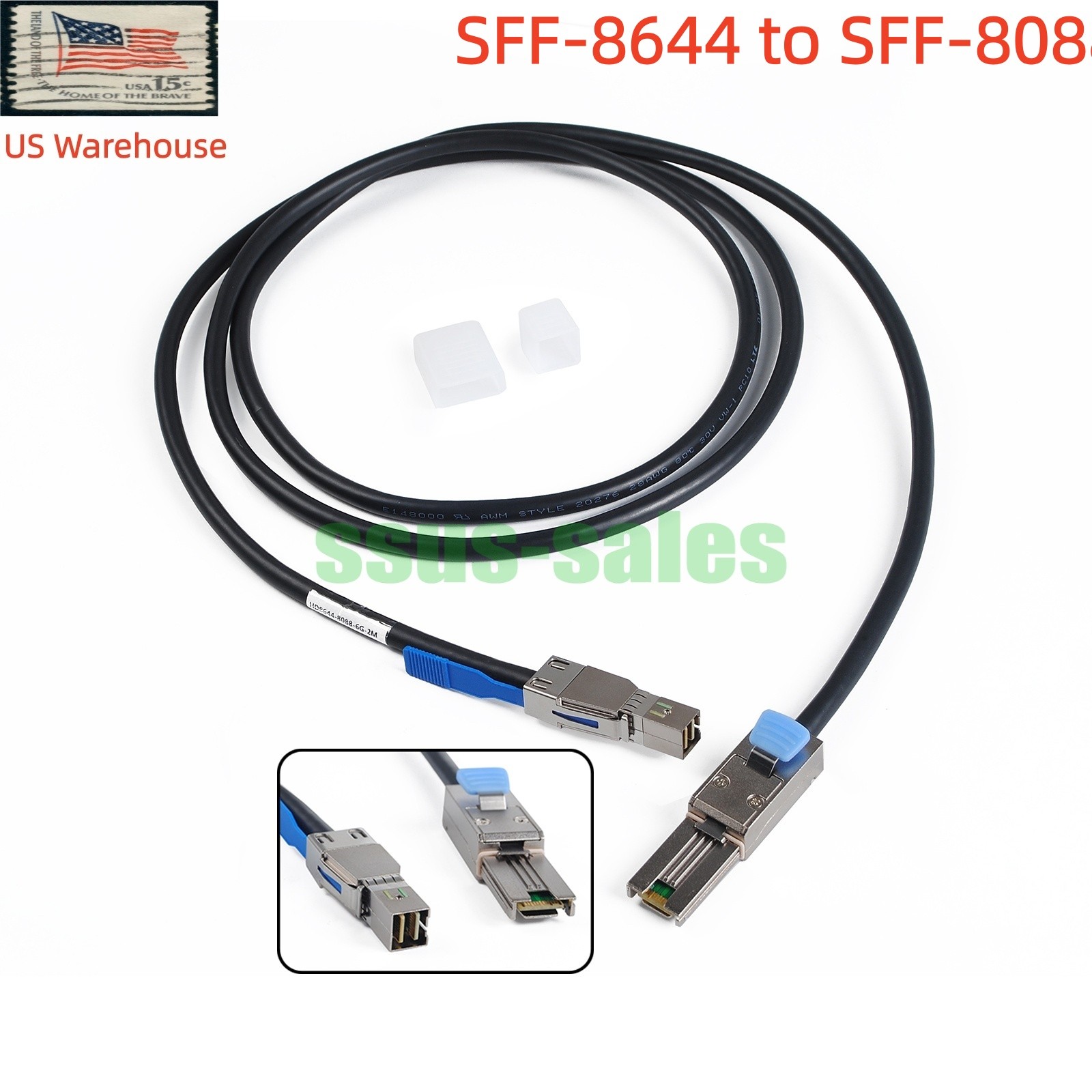 SFF-8644 Mini SAS HD 36-Pin to SFF-8088 Mini 26-Pin SAS Cable, 2M, SAS 2.0
