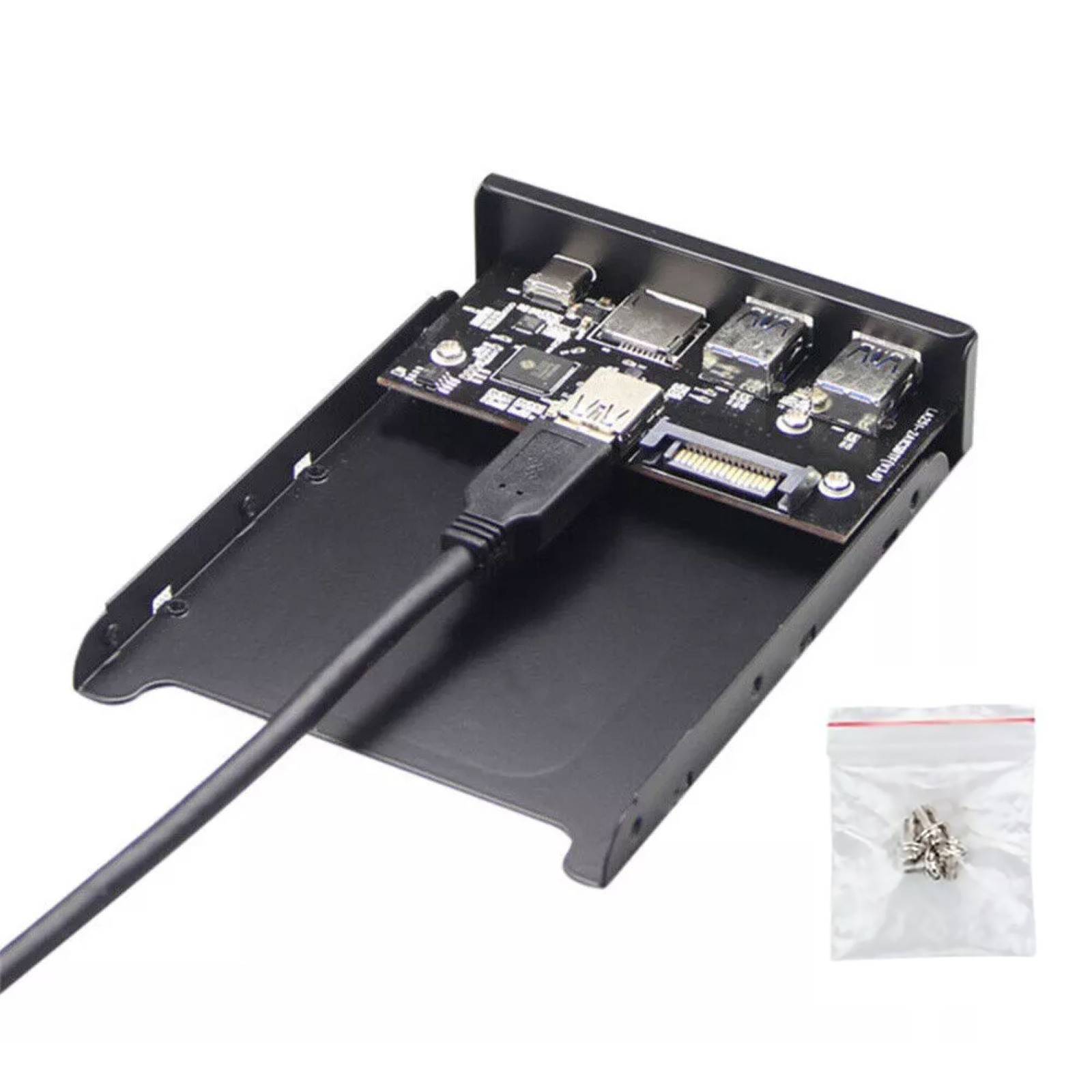 1PC Front Panel 20Pin to Type-C USB 3.0 Micro SD/TF 5Gbps Desktop PC Accessories