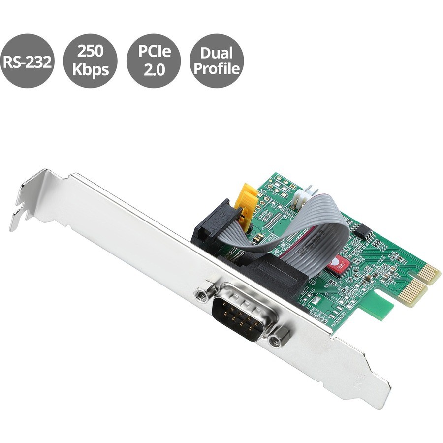 SIIG DP Cyber RS-232 1S PCIe Card 250Kbps