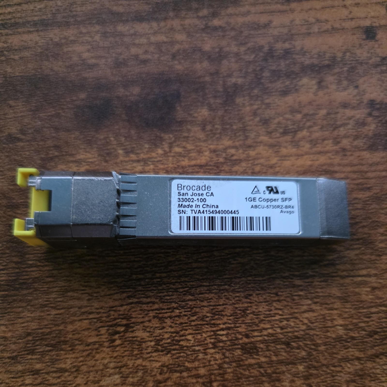Brocade 33002-100 1000BASE-TX SFP to RJ45 Converter Transceiver Module