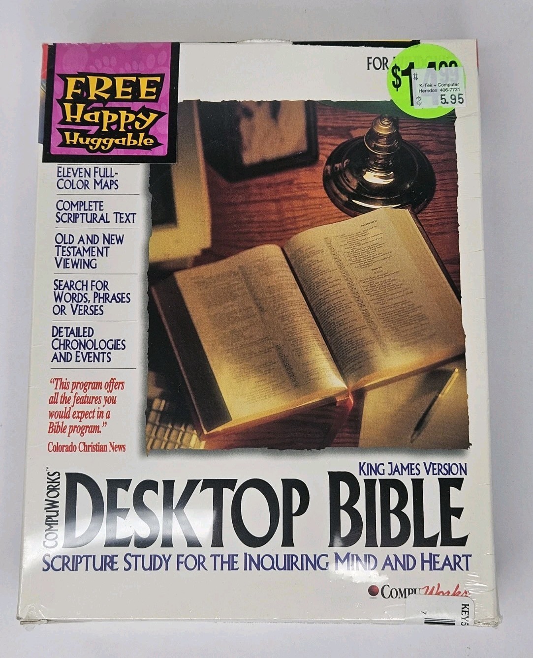 CompuWorks Desktop Bible CD-ROM Windows 3.1 King James Version 1994 NIB Big Box