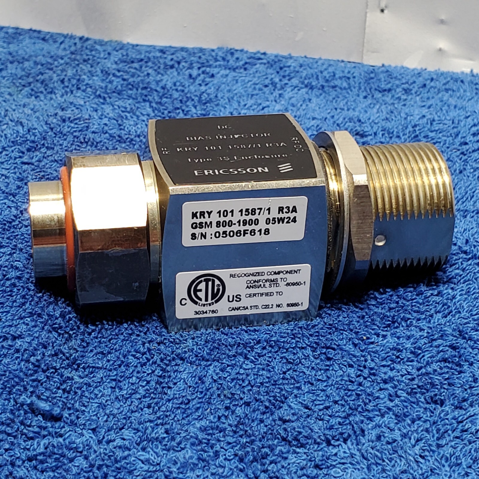 Ericsson DC BIAS INJECTOR KRY 101 1587/1 R3A GSM 800-1900 RF/DC Type 3S USED