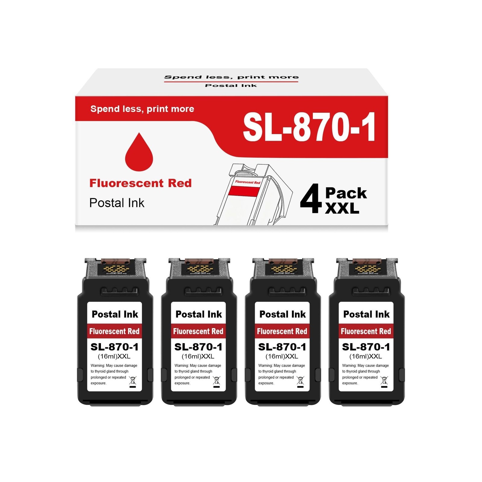 High Capacity SL-870-1 XXL Red Ink Cartridge Compatible for SL870-1 SL8701 Fl...