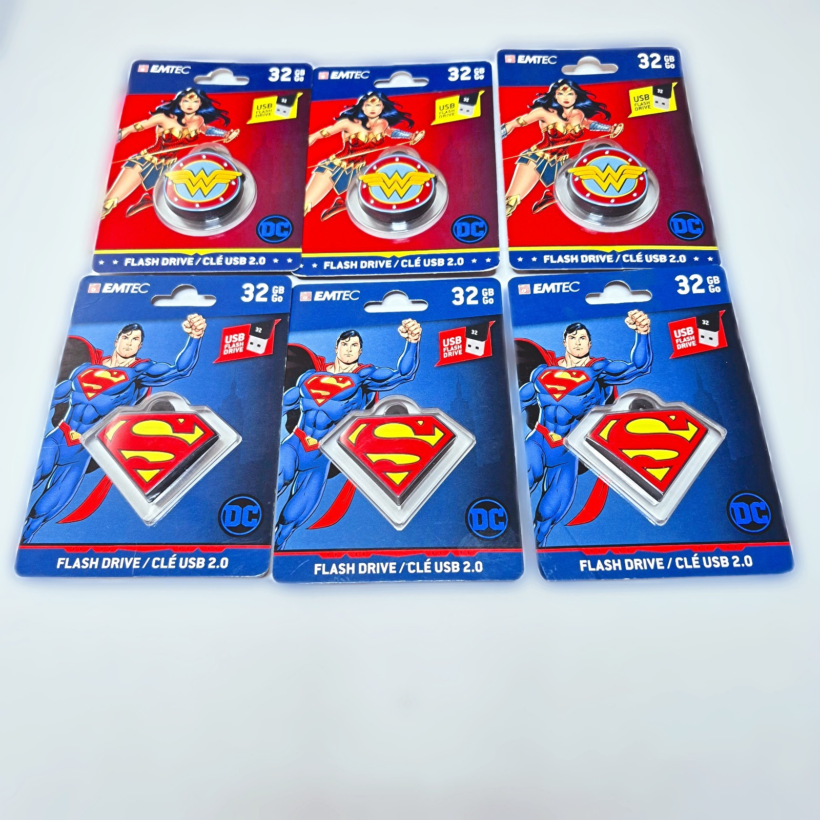 DC Comics Heros USB Bundle – 32GB x6 Superman & Wonder Woman - 