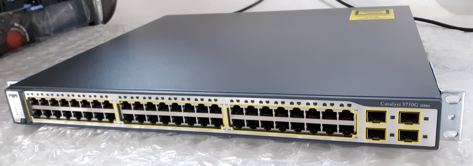 Cisco WS-C3750G-48TS-S 48-Port Gigabit Ethernet Switch w/ Ears + Power Cord