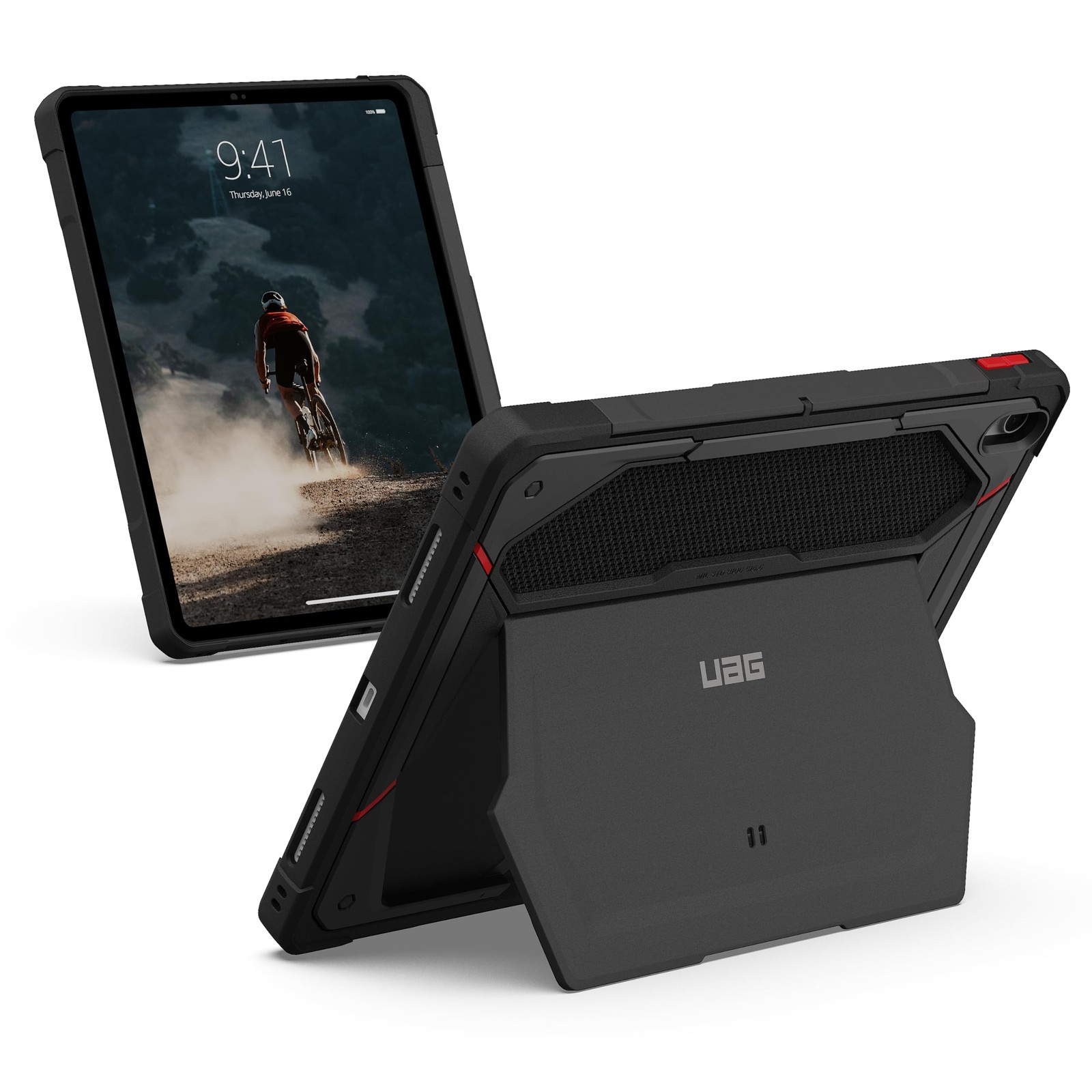 UAG iPad Air 13" Case M4/M3 2025-2026 Rugged Stand Monarch Made w/ Kevlar Black