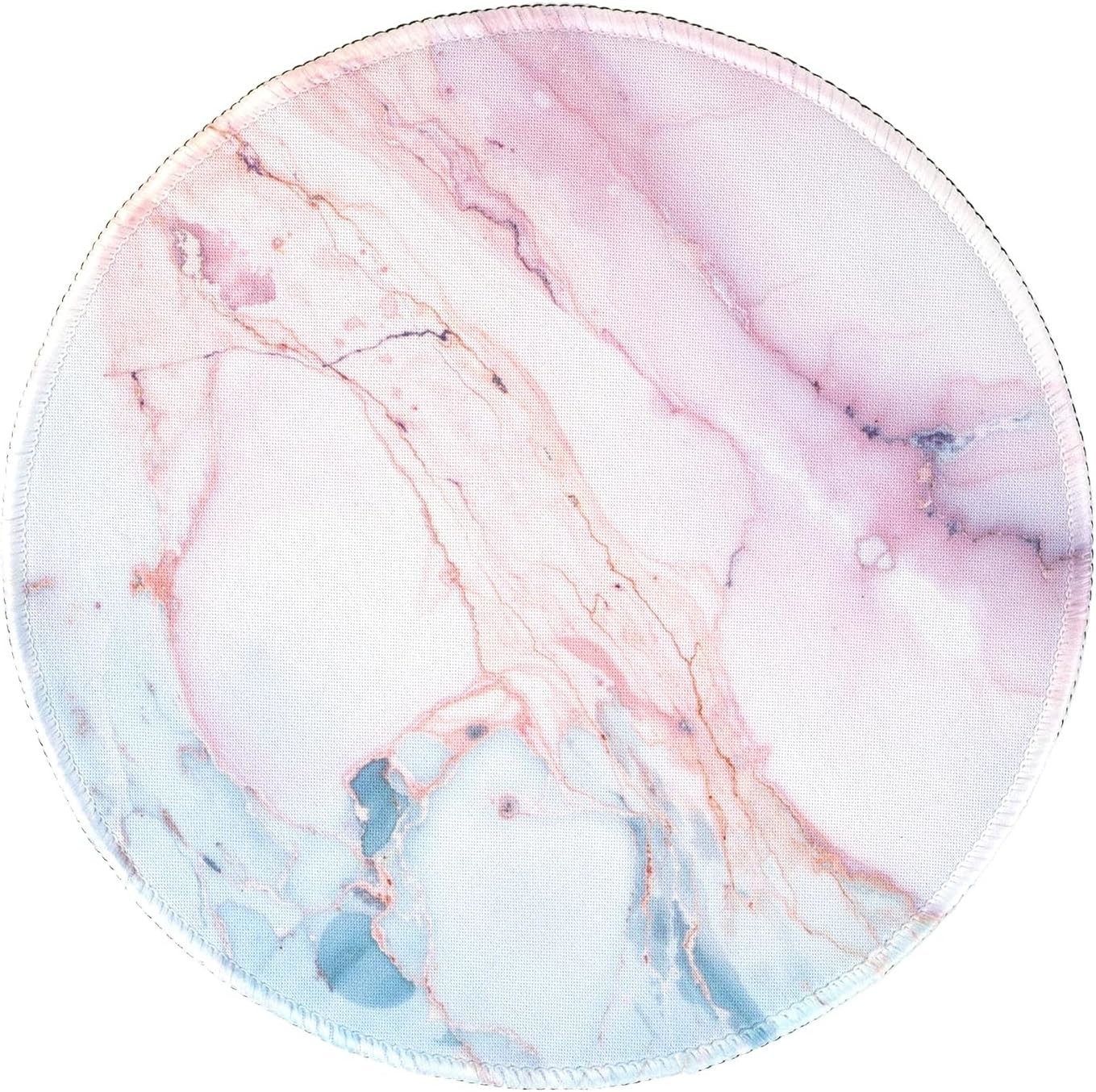 Marble Round Mouse Pad, Pink Marble Customized Premium-Textured Washable Desktop