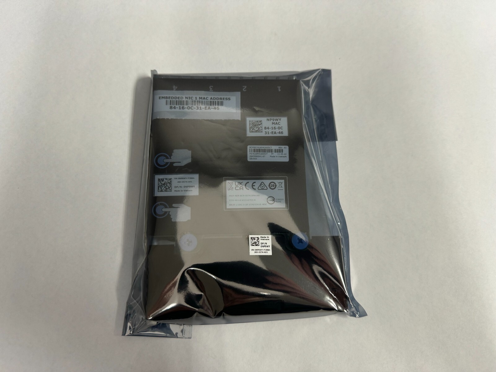 *NEW* Dell NP9WY Broadcom 57416 Dual Port 10GB RJ45 + 5720 Dual Port Gigabit NDC