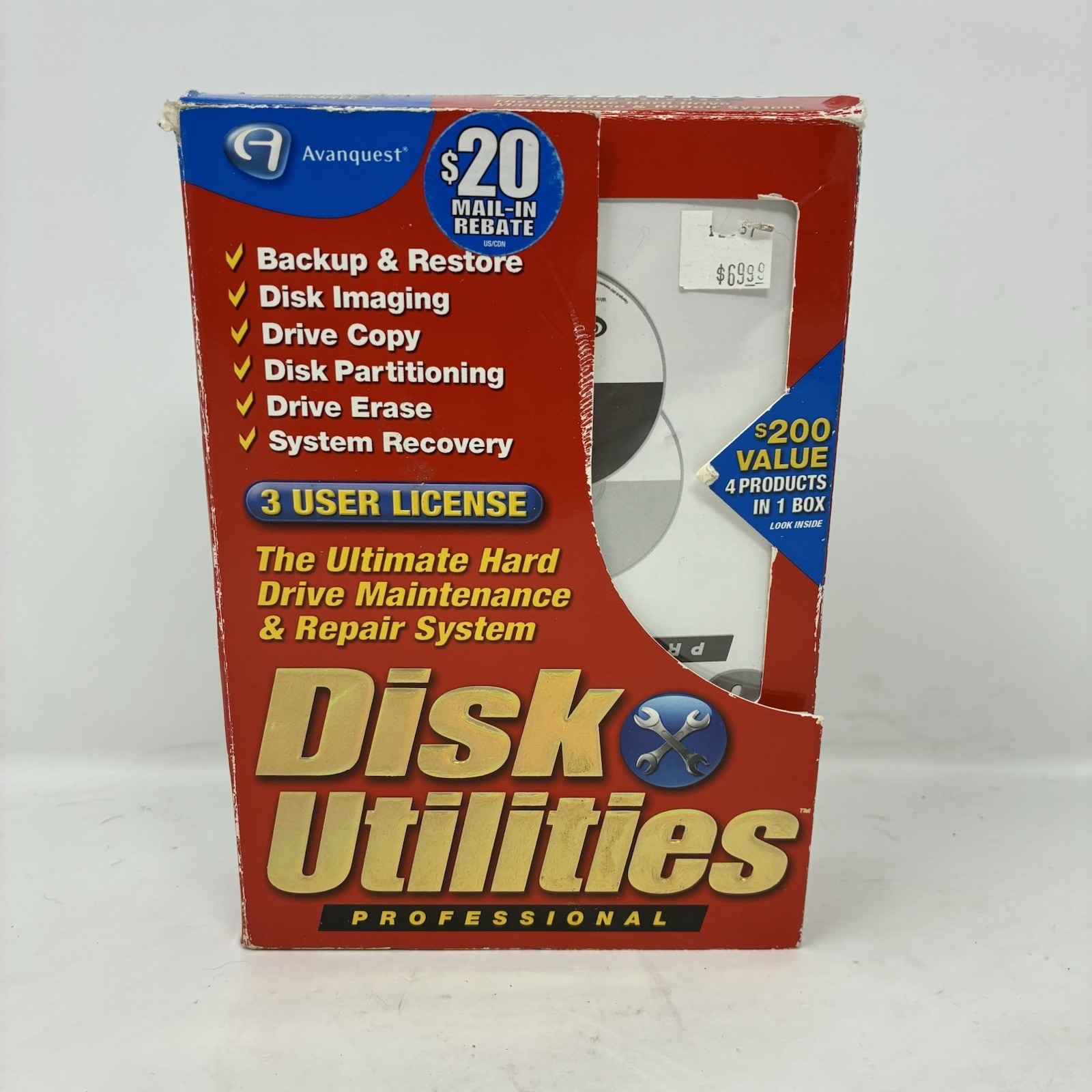 Avanquest Disk Utilities Professional - 4 Full Versions On CD With Serial # Card