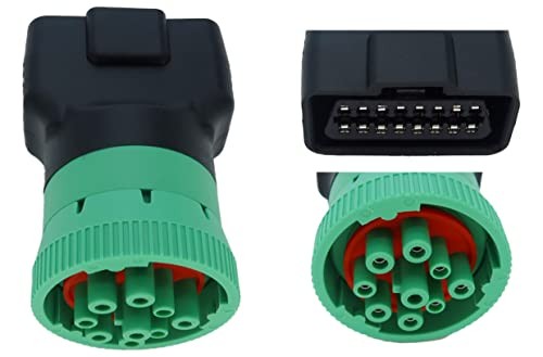 Type 2 Green 9Pin J1939 Male To Obd2 Female Adapter J1939 - J1962 9Pin
