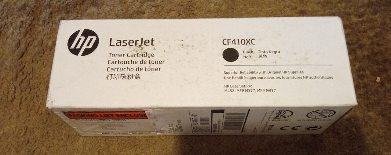 HP 410X Black High Yield LaserJet Toner Cartridge CF410XC NEW OEM