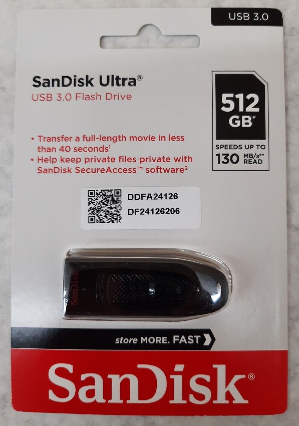 SanDisk Ultra USB 3.0 Flash Drive 512GB SDCZ48-512G-AW46