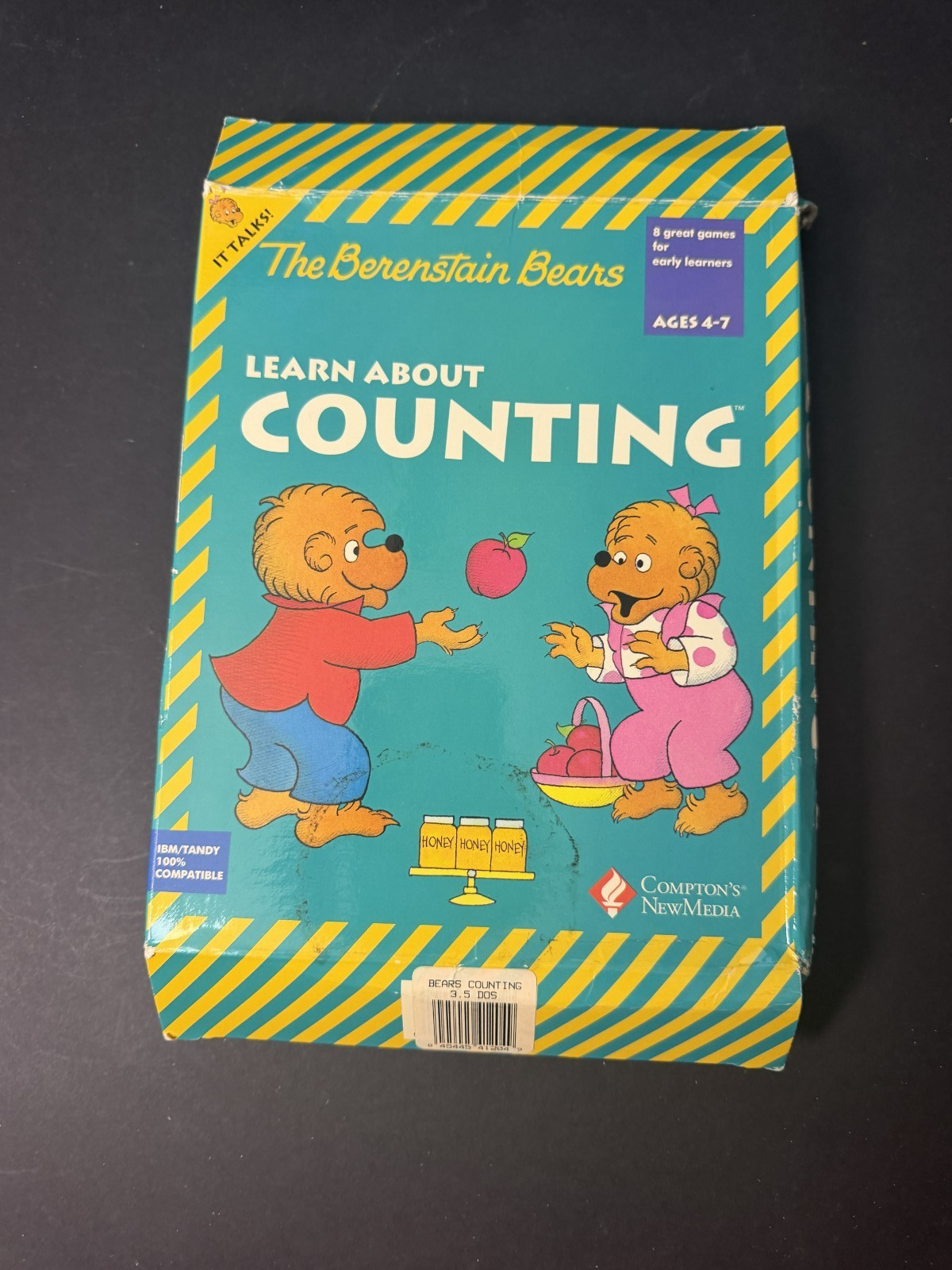 Vintage THE BERENSTAIN BEARS PC OPEN Big BOX 3.5 Floppy PC Damaged Counting Kids
