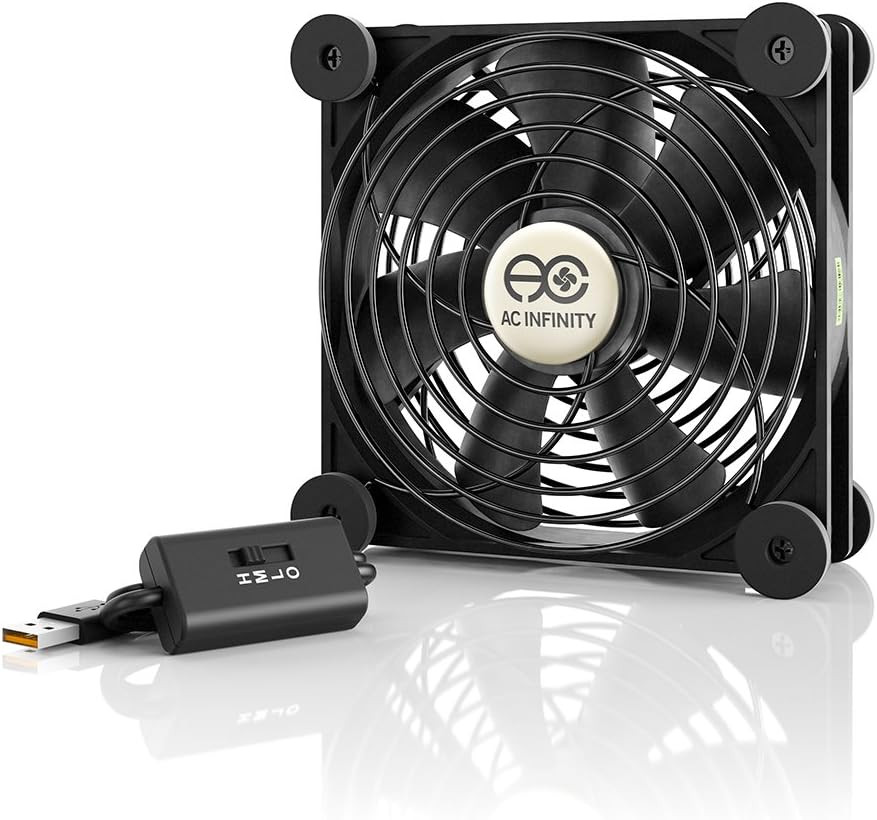 AC Infinity MULTIFAN S3, Quiet 120Mm USB Fan, Ul-Certified for Receiver DVR Play