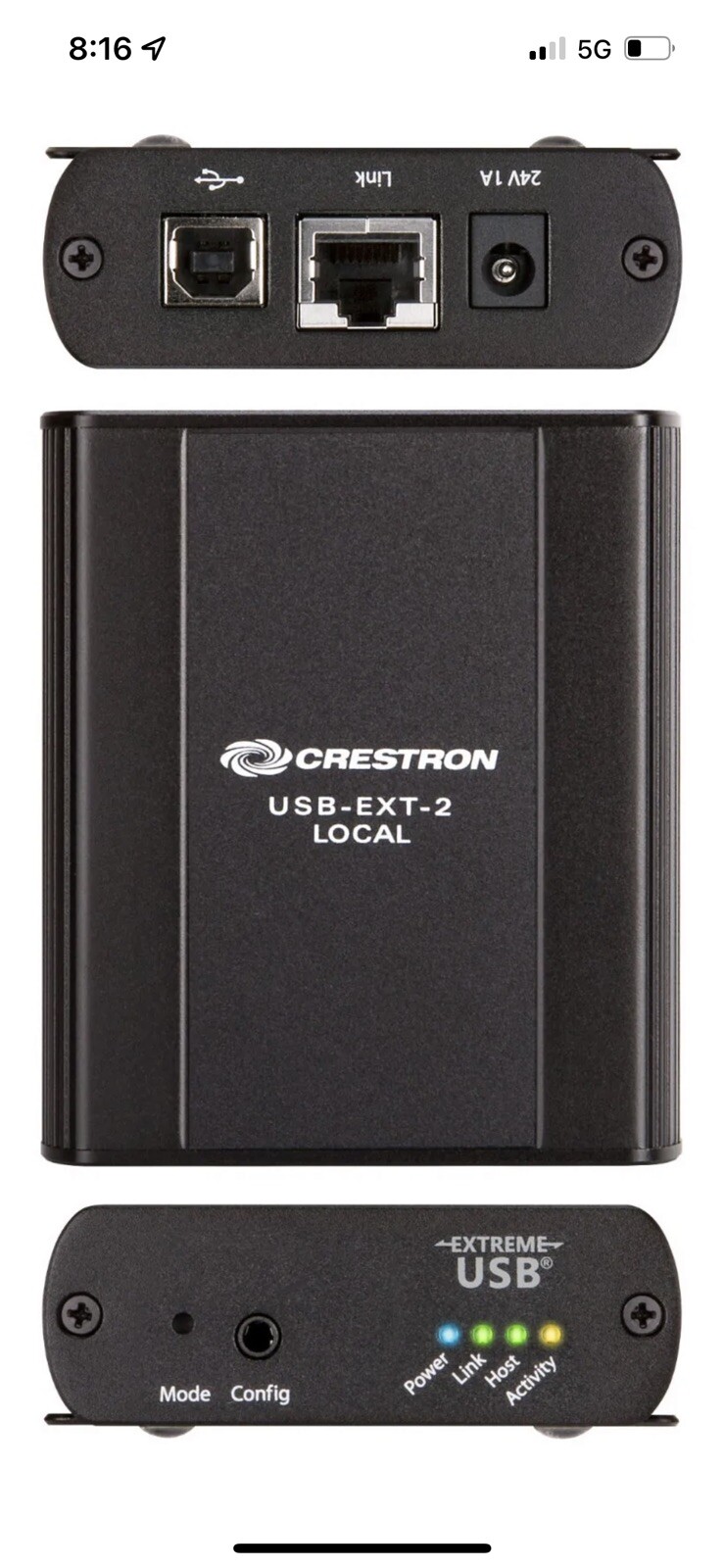 Brand New Crestron USB-EXT-2-LOCAL