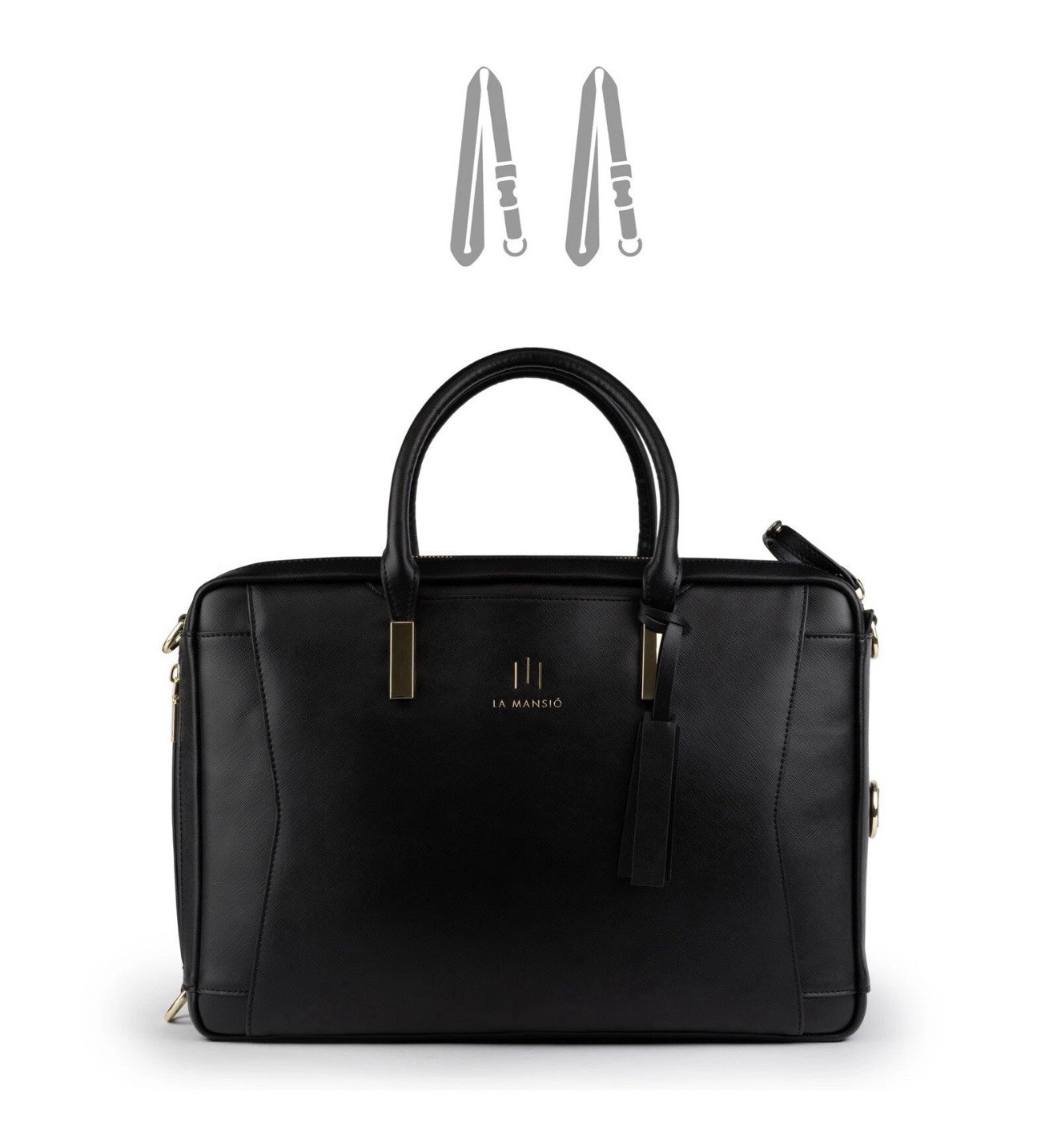 La Mansio Italian Leather Convertible Laptop Backpack Briefcase 16” + Sleeve