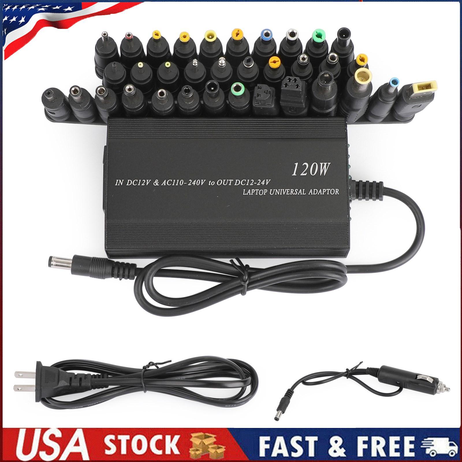 120W Car Home 34 Tips Power Supply Adapter Charger Fits Laptop Notebook US Plug