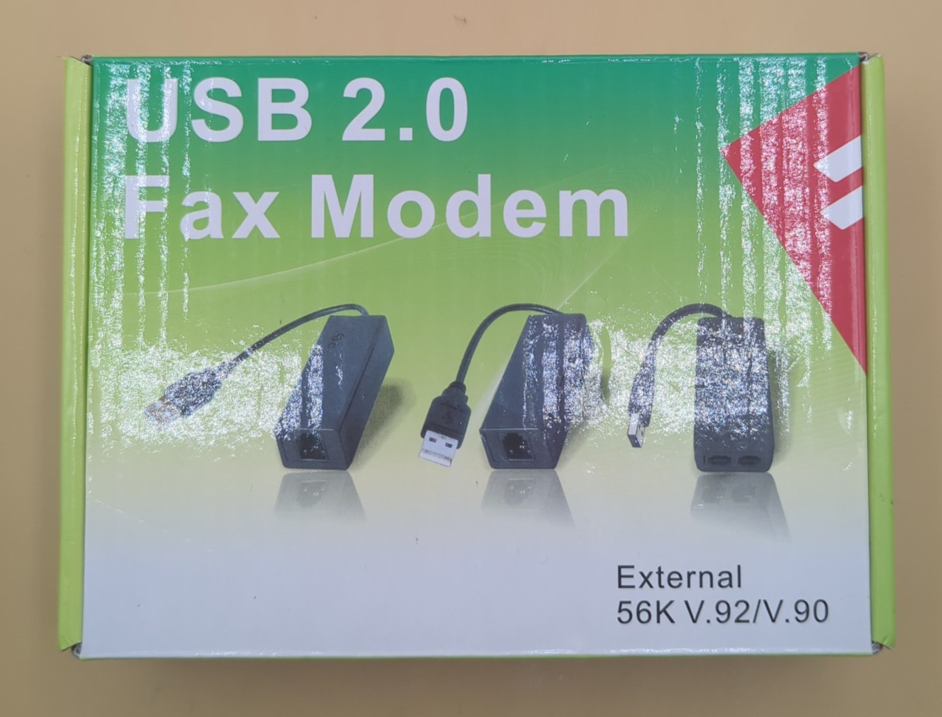 USB 2.0 Fax Modem External 56K V.92/V.90 Dual RJ11 Port Dial Up Voice Fax Data