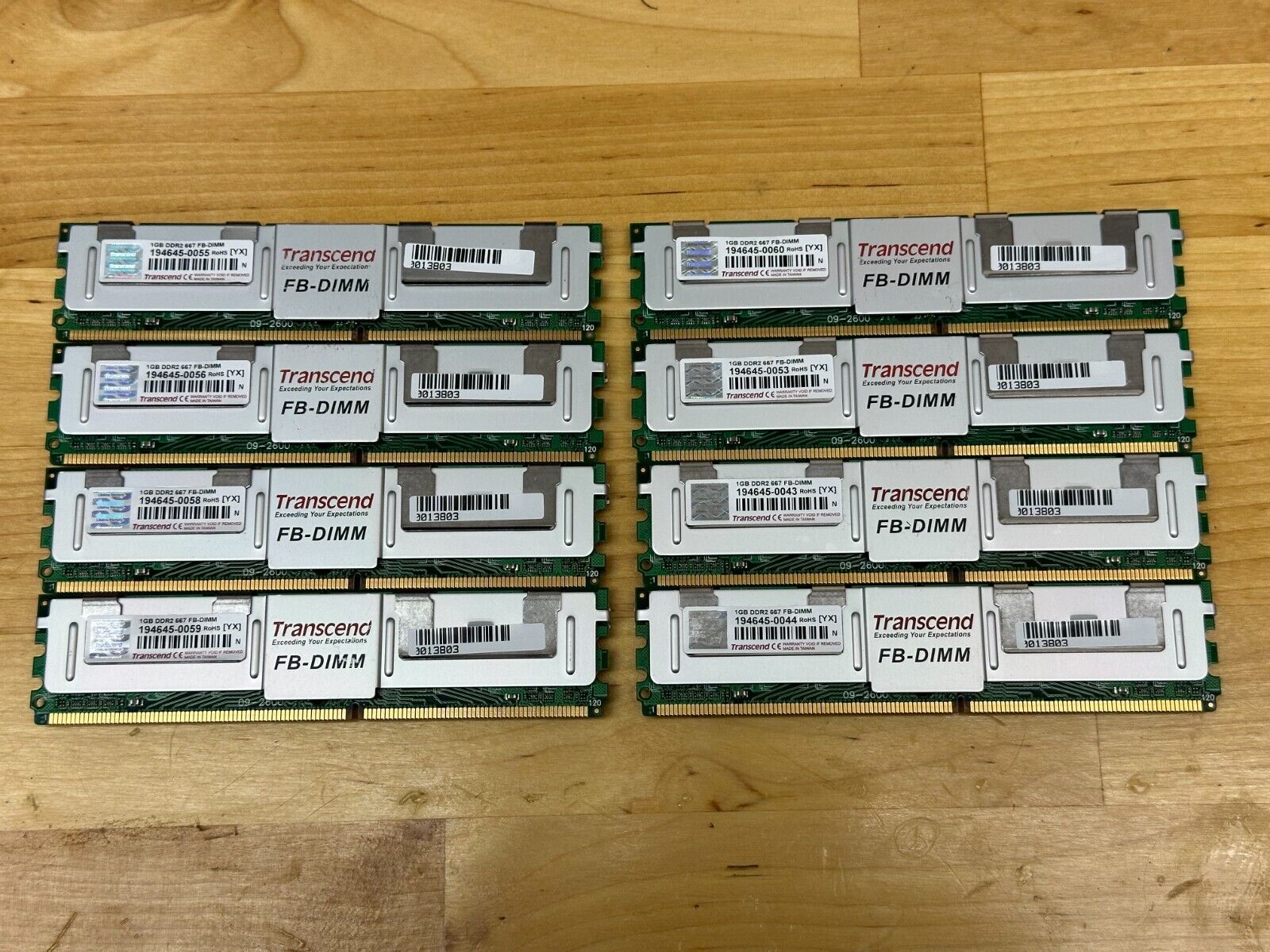 Transcend 8x1GB DDR2-667 PC2-5300 FB-DIMM ECC Registered Buffered Server RAM