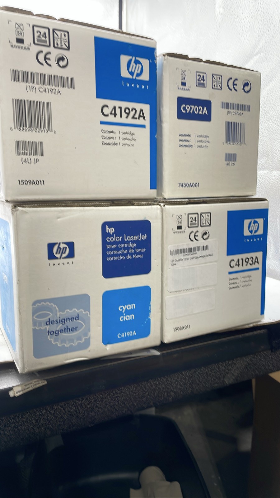 HP Invent C4192A C4193A C9702A Color LaserJet Toner Cartridges Lot of 4 New