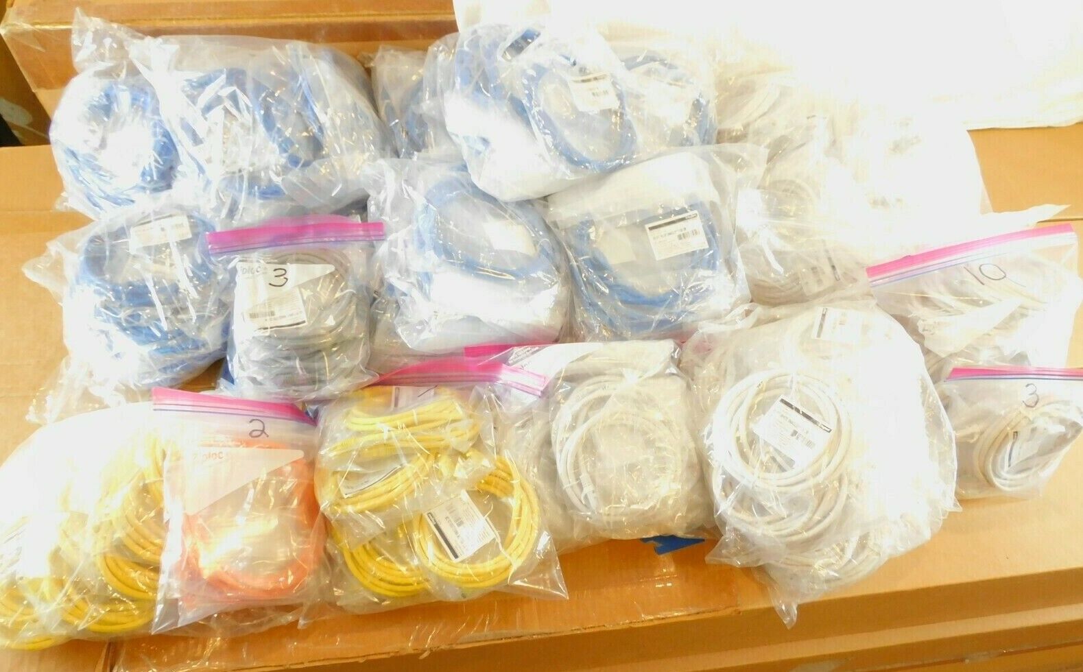 Legrand Q-Series Patch Cords, CAT6 Booted, Blue White Yellow Orange - LOT OF 227