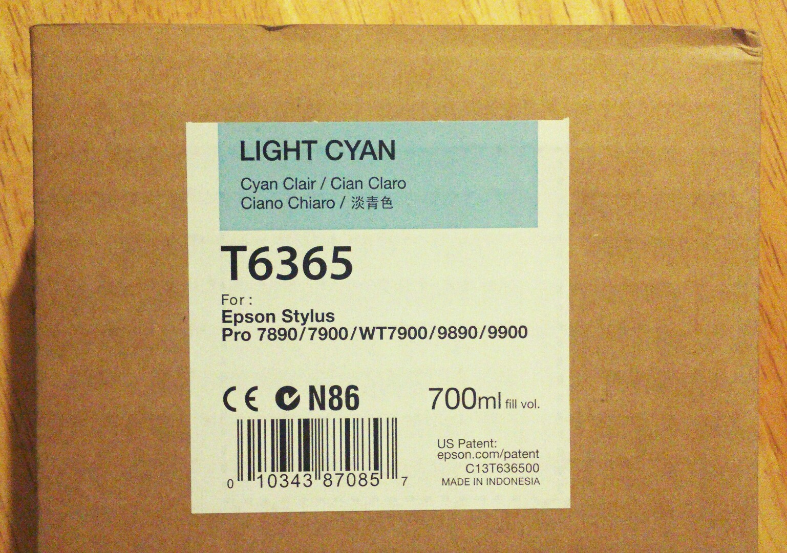 08-2022 NIB EPSON T6365 Light Cyan Ink 700ml for Stylus Pro 7890/7900/9890/9900