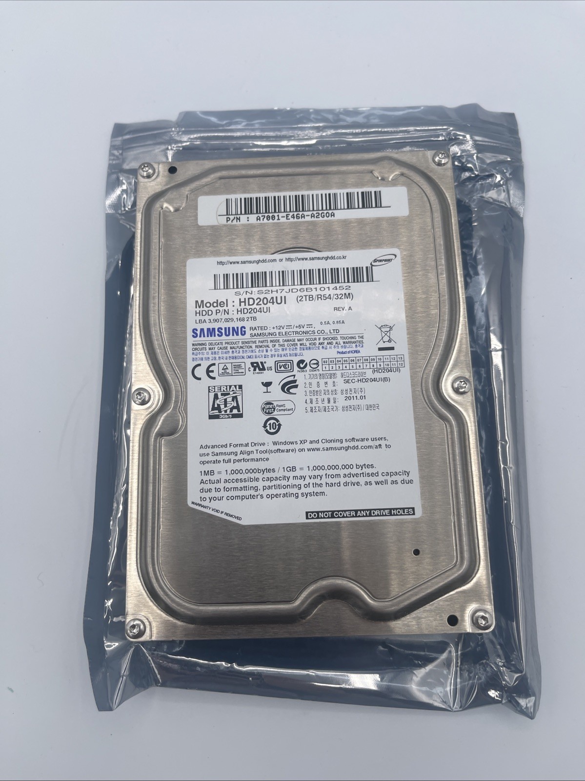 U60650 FESTPLATTE SAMSUNG SpinPoint F4EG HD204UI 2TB 54K 32MB SATA II 35 G3D