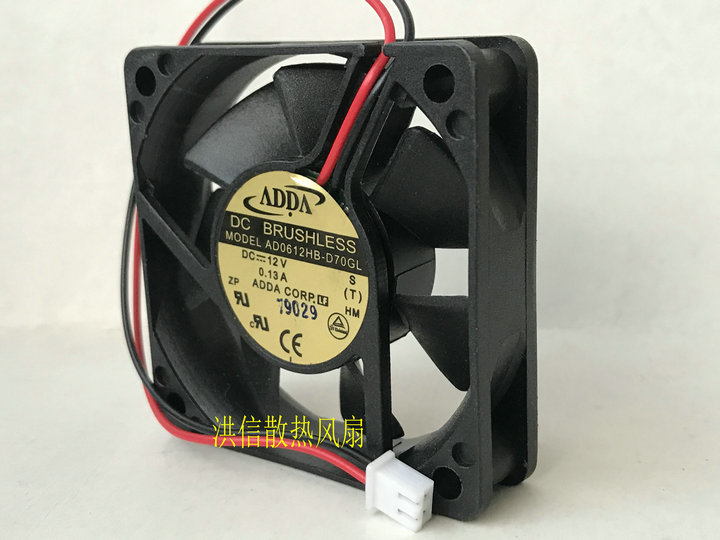 1PCS ADDA 6015 AD0612HB-D70GL DC12V 0.13A 6CM 2-Wire Axial Cooling Fan