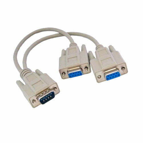 Kentek 1' Feet DB9 to 2x DB9 Male to 2xFemale Extension Y-Cable Serial RS-232
