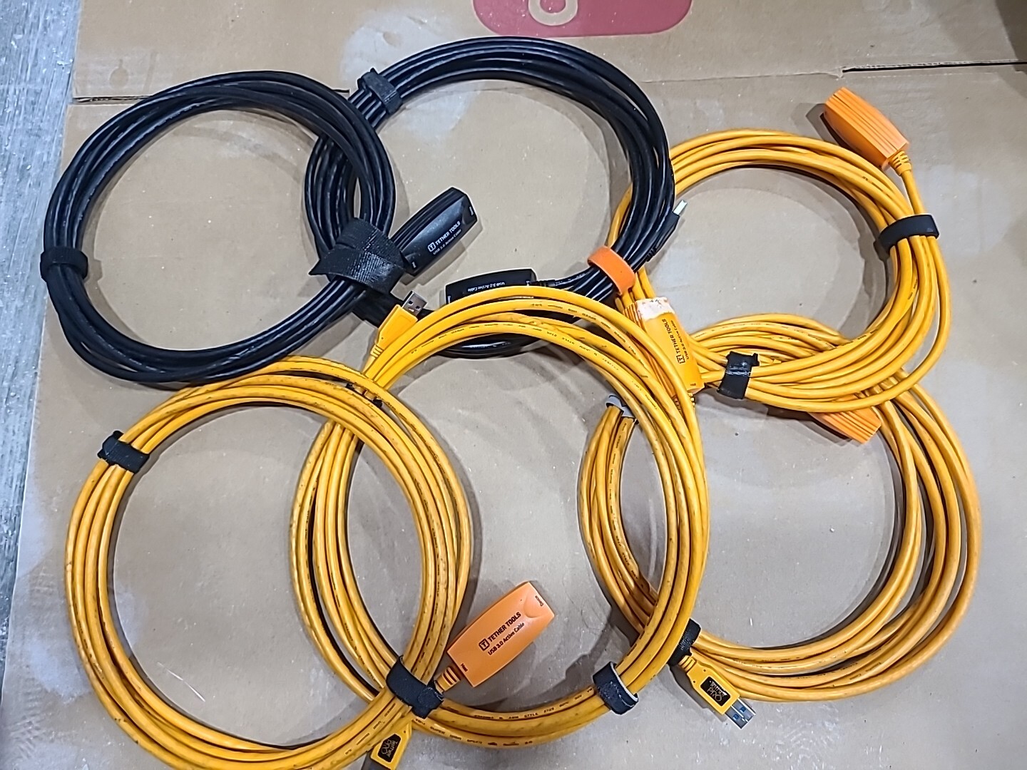 Tether Tools TetherPro 16ft USB 3.0 Active Extension Cable, LOT OF 6