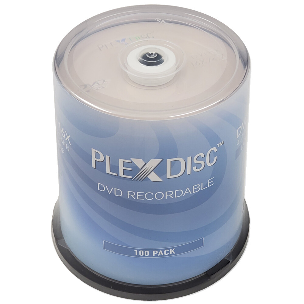 200 PC PlexDisc 16X 4.7 GB DVD-R Logo Top Disc Blank Media Cake Box 632-815