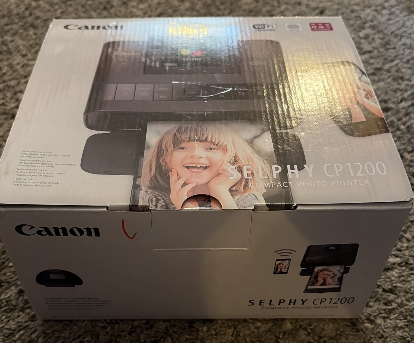 Canon SELPHY CP1200 Dye-Sub Color Photo Printer, Wireless/USB, 4x6, Black