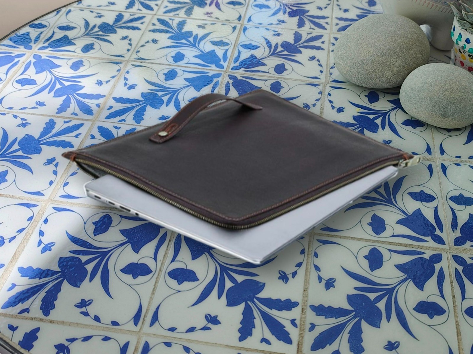 Custom Cowhide Leather 15" MacBook Pro Lenovo HP DELL Laptop Case Sleeve