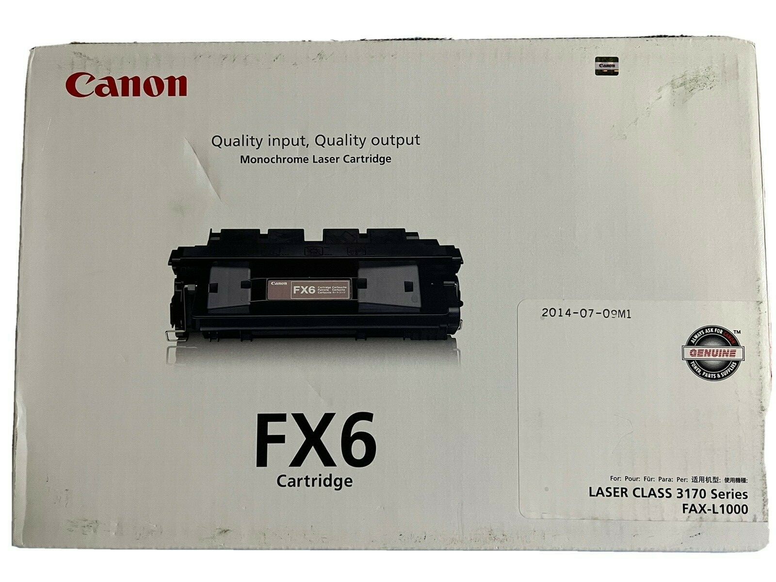 Canon 1559A002AA Model Fx6 Black Laser Toner Cartridge, Designed for the Canon 