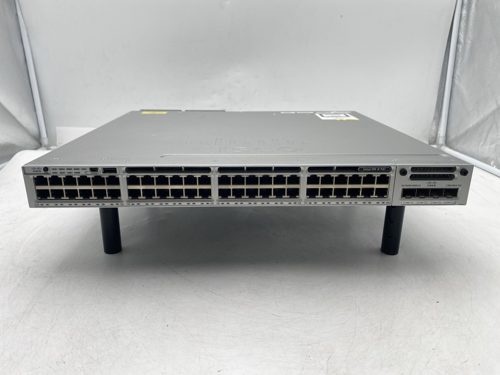Cisco Catalyst WS-C3850-48F-S PoE+ Ethernet Switch w/ C3850-NM-4-10G Network Mod
