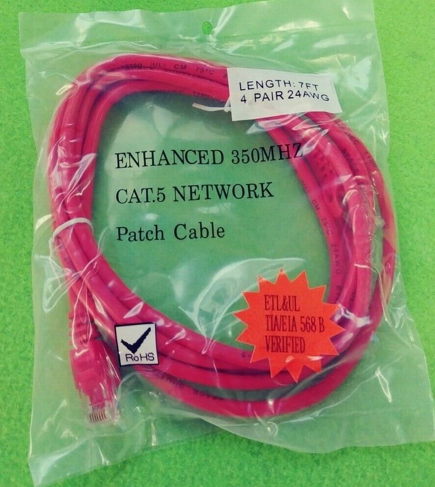 Lot of 180 Enhanced 350MHz CAT.5 Network Patch Cable 7ft