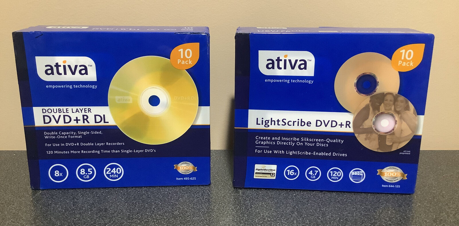 Ativa Double Layer DVD+R DL 10 Pack PLUS  Ativa DVD +R 10 pack BOTH PACKS 