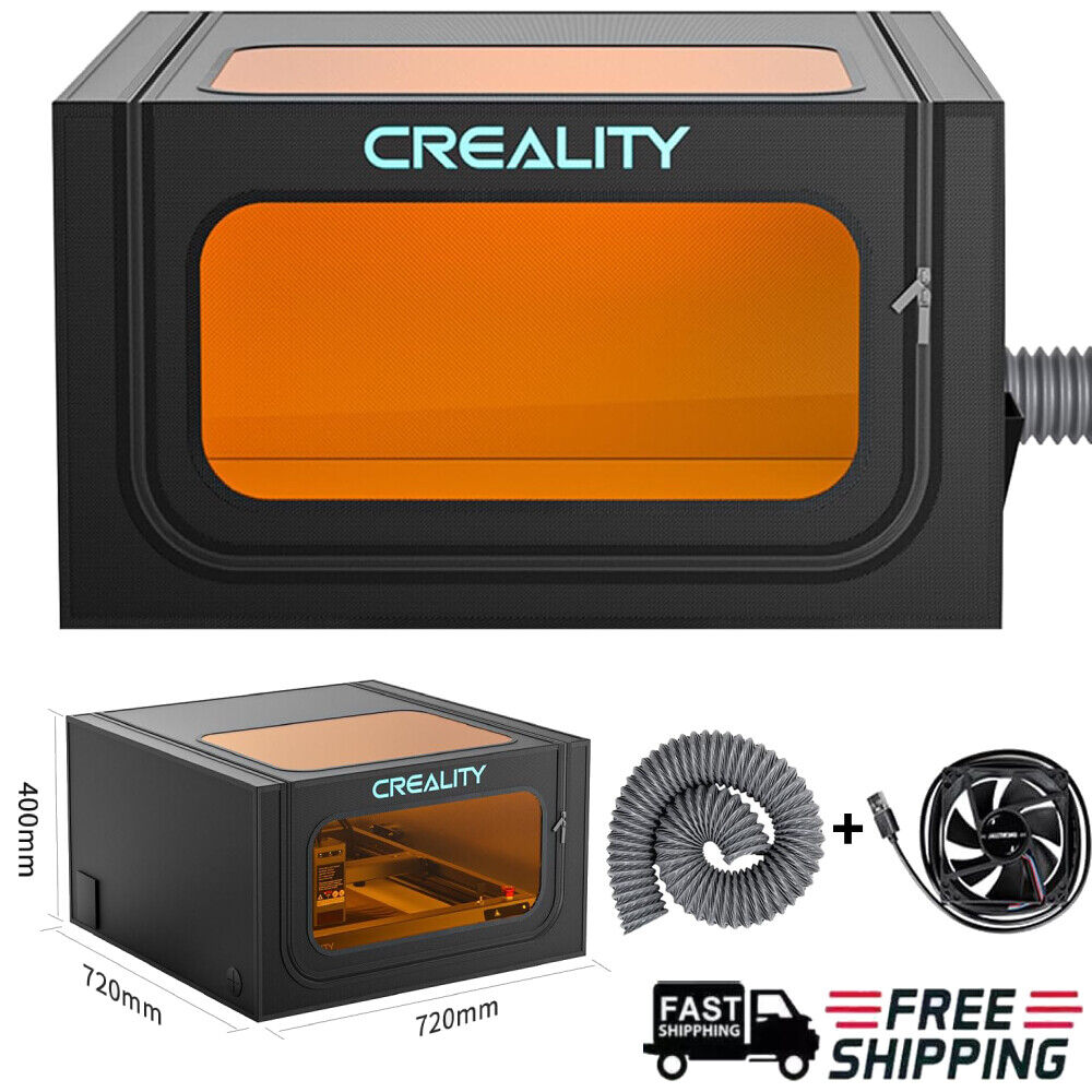 Creality Laser Engraver Cover Dustproof Protective w/Exhaust Fan 4000RPM Pipe