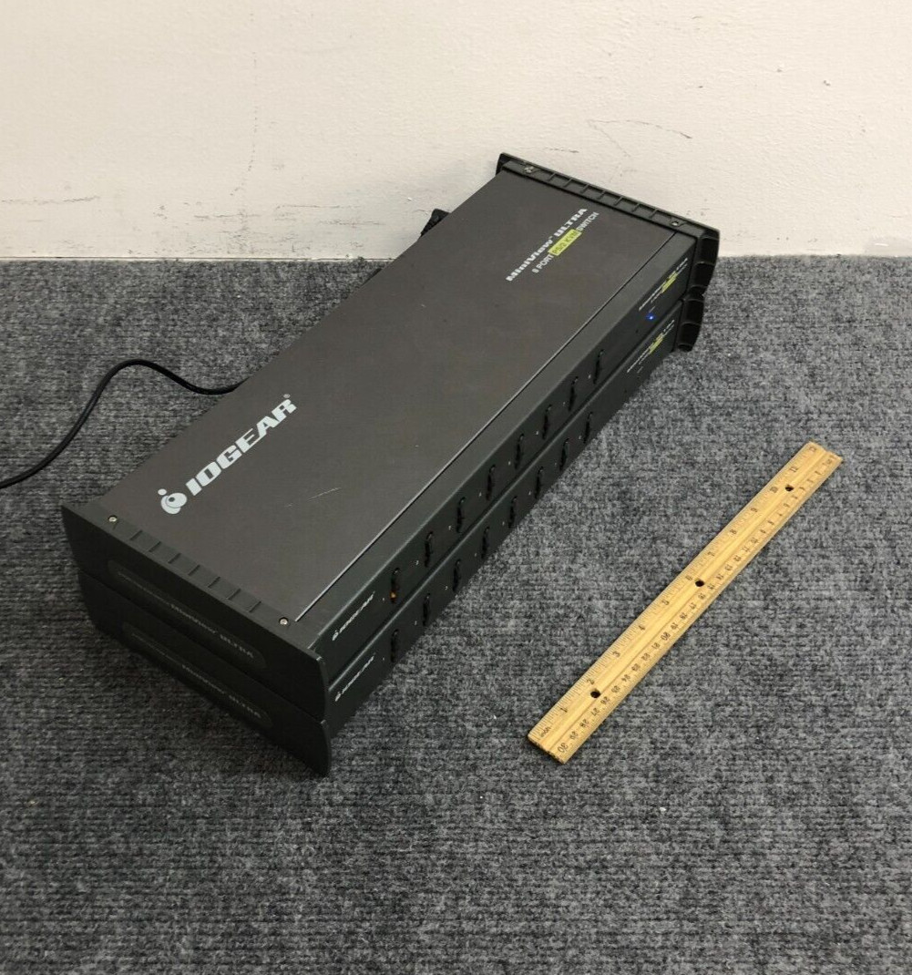 Lot of 2 IOGEAR GCS138 MiniView Ultra 8 Port PS/2 KVM Switch (Units Only)